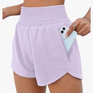 Women's Lavender High-Waisted Shorts